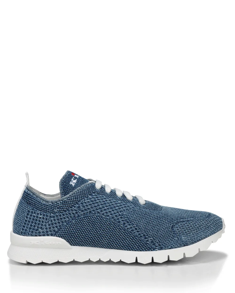Washed Knit Runner Sneaker in Denim Blue