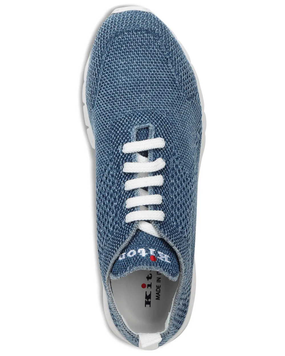 Washed Knit Runner Sneaker in Denim Blue
