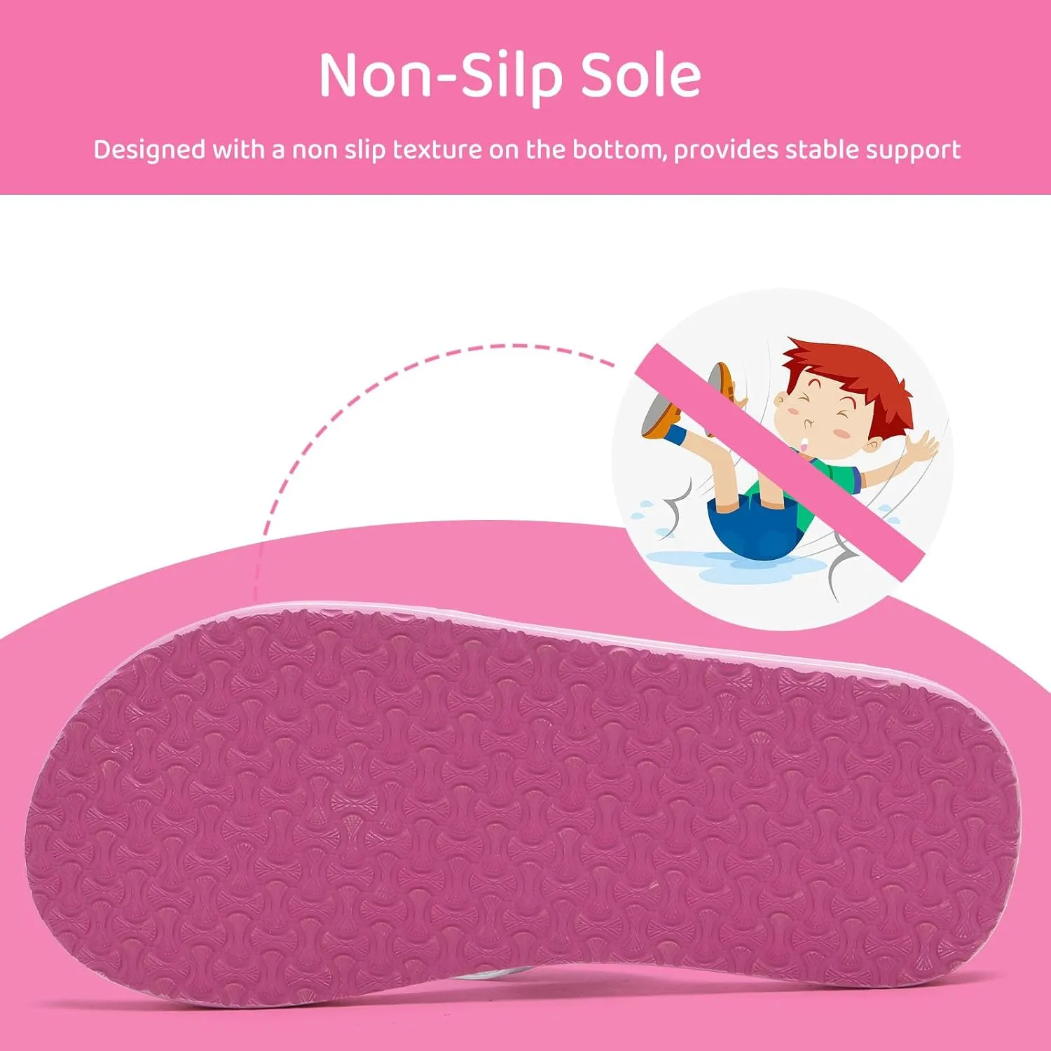 WateLves Kids Flip Flops Boys Girls Sandals Youth Big Kid Summer Slip on Thong Slide Sandals for Beach Pool Shower Little/Big Kid