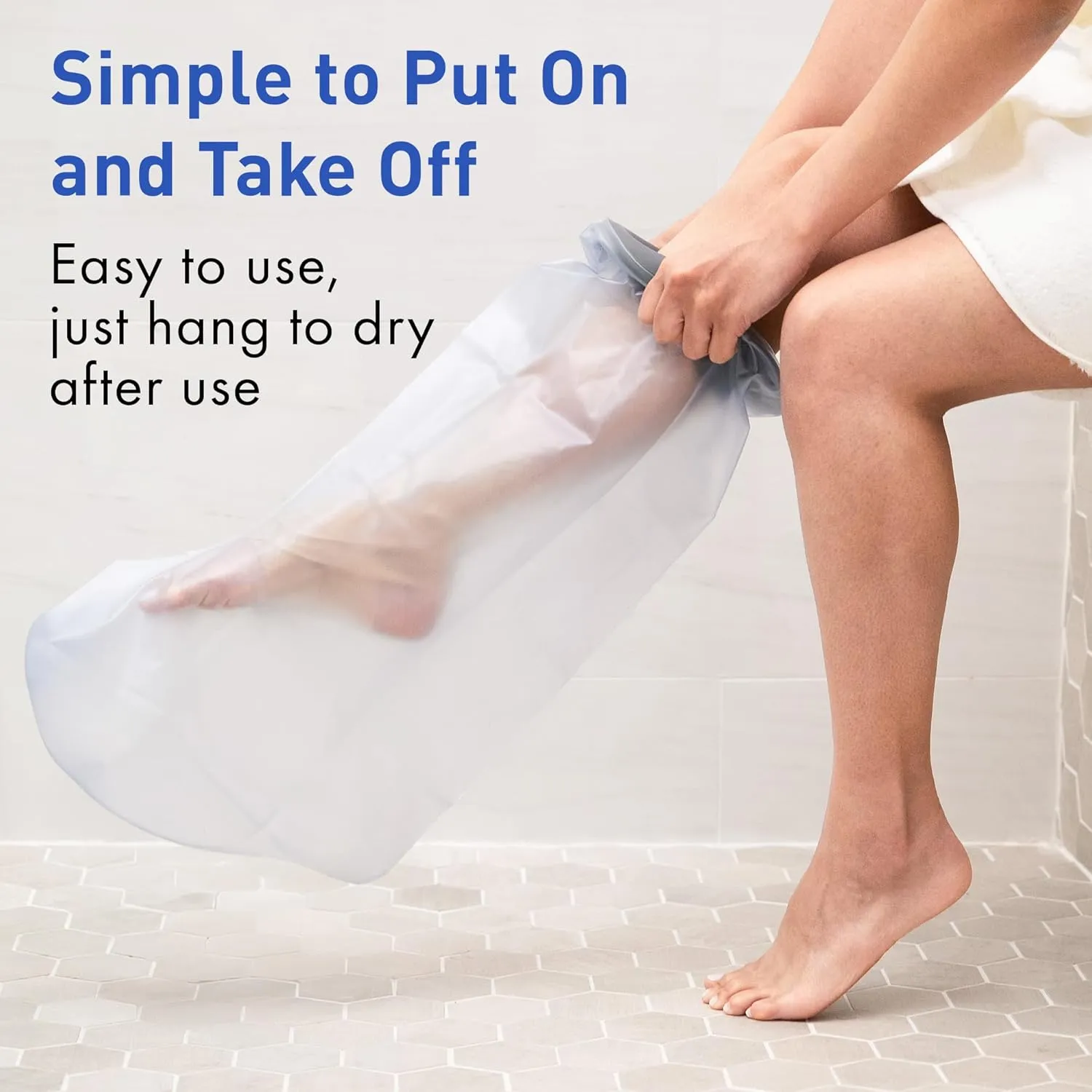 Water Proof Leg Cast Cover for Shower - Watertight Foot Protector (Half Leg (Soft))