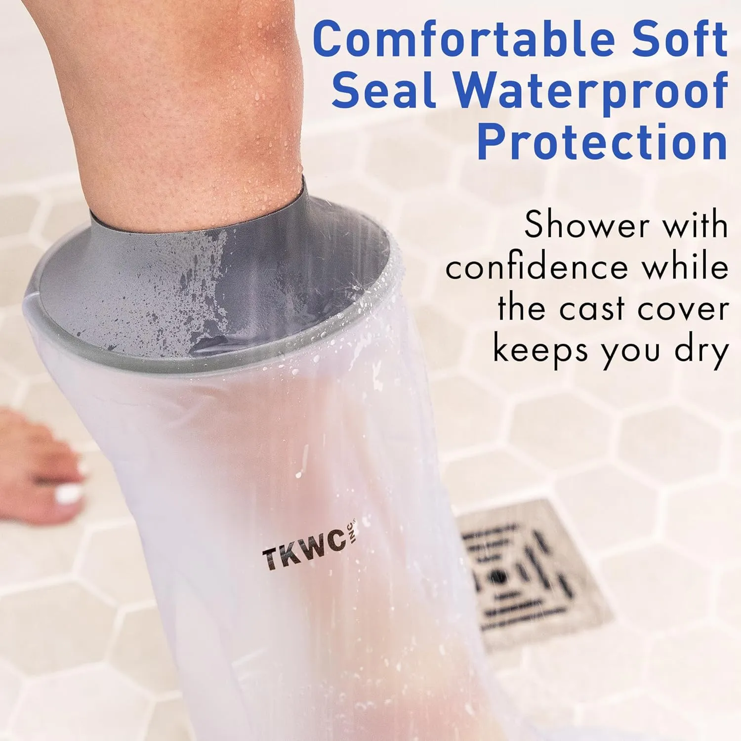 Water Proof Leg Cast Cover for Shower - Watertight Foot Protector (Half Leg (Soft))