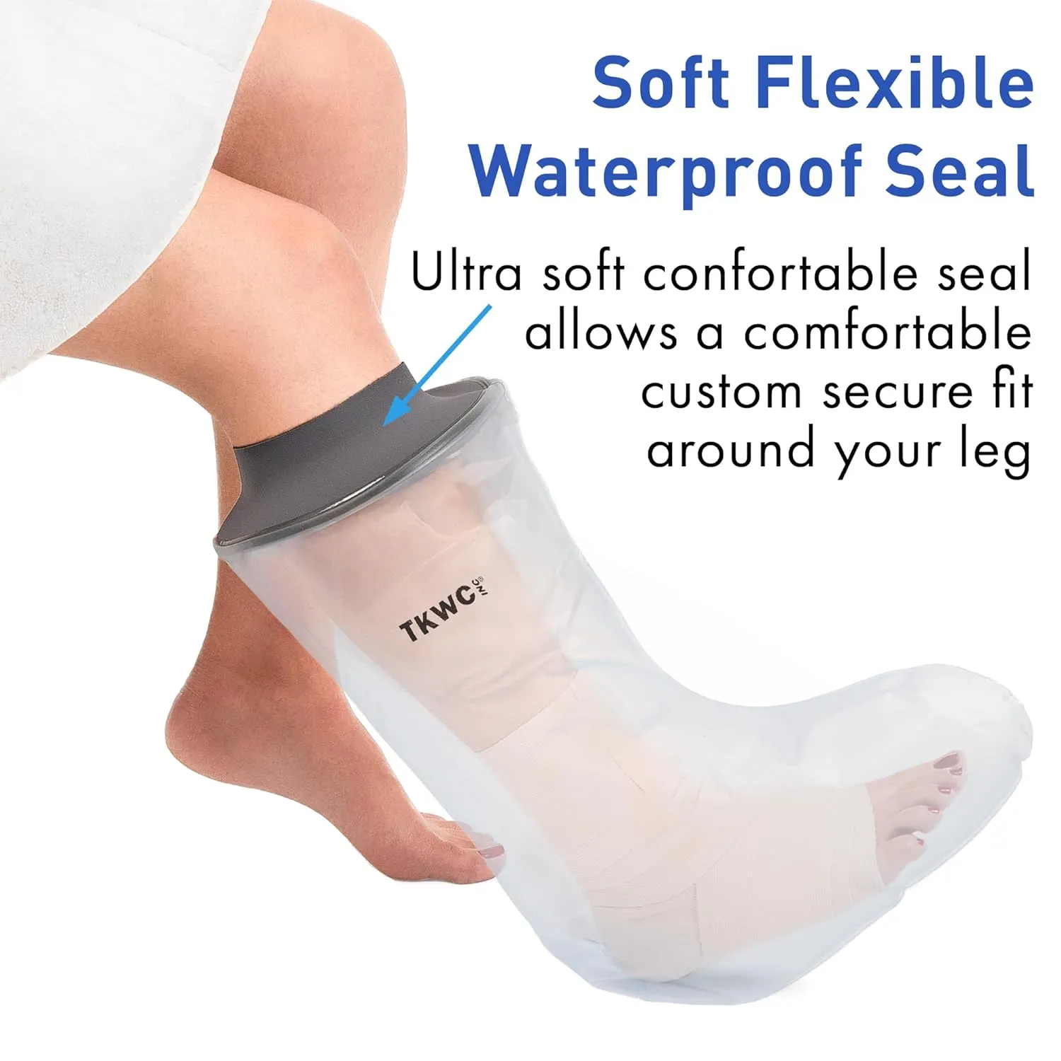 Water Proof Leg Cast Cover for Shower - Watertight Foot Protector (Half Leg (Soft))