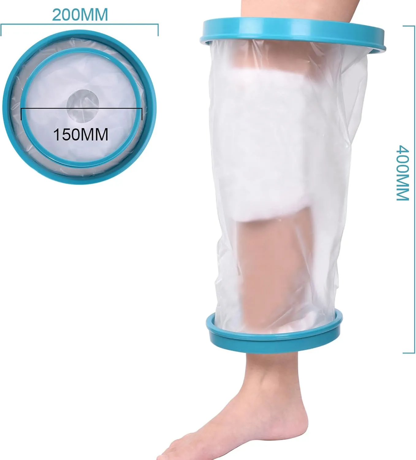 Waterproof Kids Knee Cast Protector for Shower Bath, Cast Cover for Broken Knee Child Reusable, Kids Water Resistant Cast Bag to Keep Wounds Bandages Dry Watertight Seal Cast Sleeve for Knee Leg Foot
