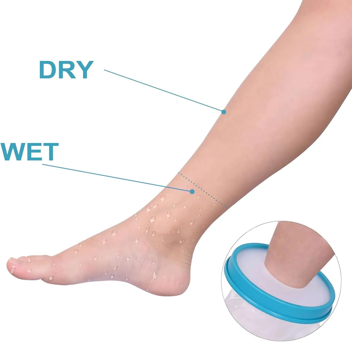 Waterproof Kids Knee Cast Protector for Shower Bath, Cast Cover for Broken Knee Child Reusable, Kids Water Resistant Cast Bag to Keep Wounds Bandages Dry Watertight Seal Cast Sleeve for Knee Leg Foot