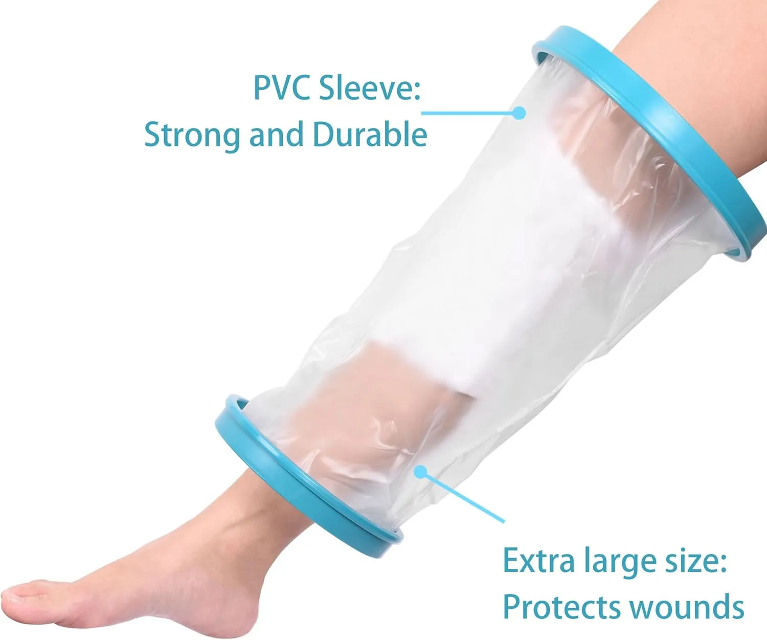 Waterproof Kids Knee Cast Protector for Shower Bath, Cast Cover for Broken Knee Child Reusable, Kids Water Resistant Cast Bag to Keep Wounds Bandages Dry Watertight Seal Cast Sleeve for Knee Leg Foot