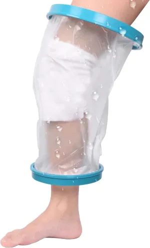 Waterproof Kids Knee Cast Protector for Shower Bath, Cast Cover for Broken Knee Child Reusable, Kids Water Resistant Cast Bag to Keep Wounds Bandages Dry Watertight Seal Cast Sleeve for Knee Leg Foot