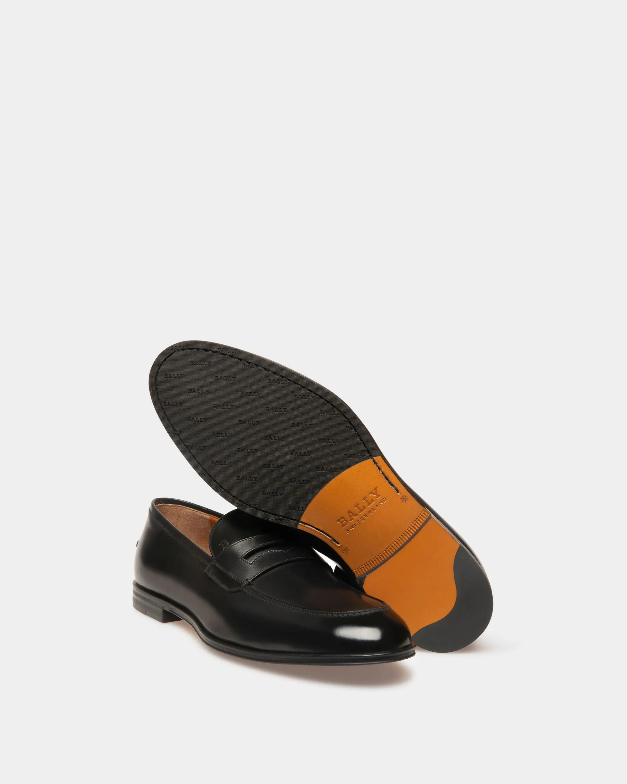 Webb Men's Calf Leather Penny Loafer In Black