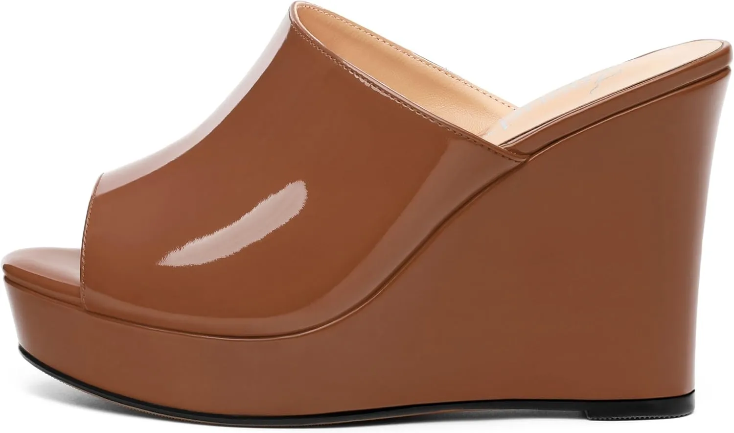Wedge Sandals for Women Platform High Heels Summer Mules Slip on Comfortable Casual Open Toe Heeled Sandals 3.94 Inch