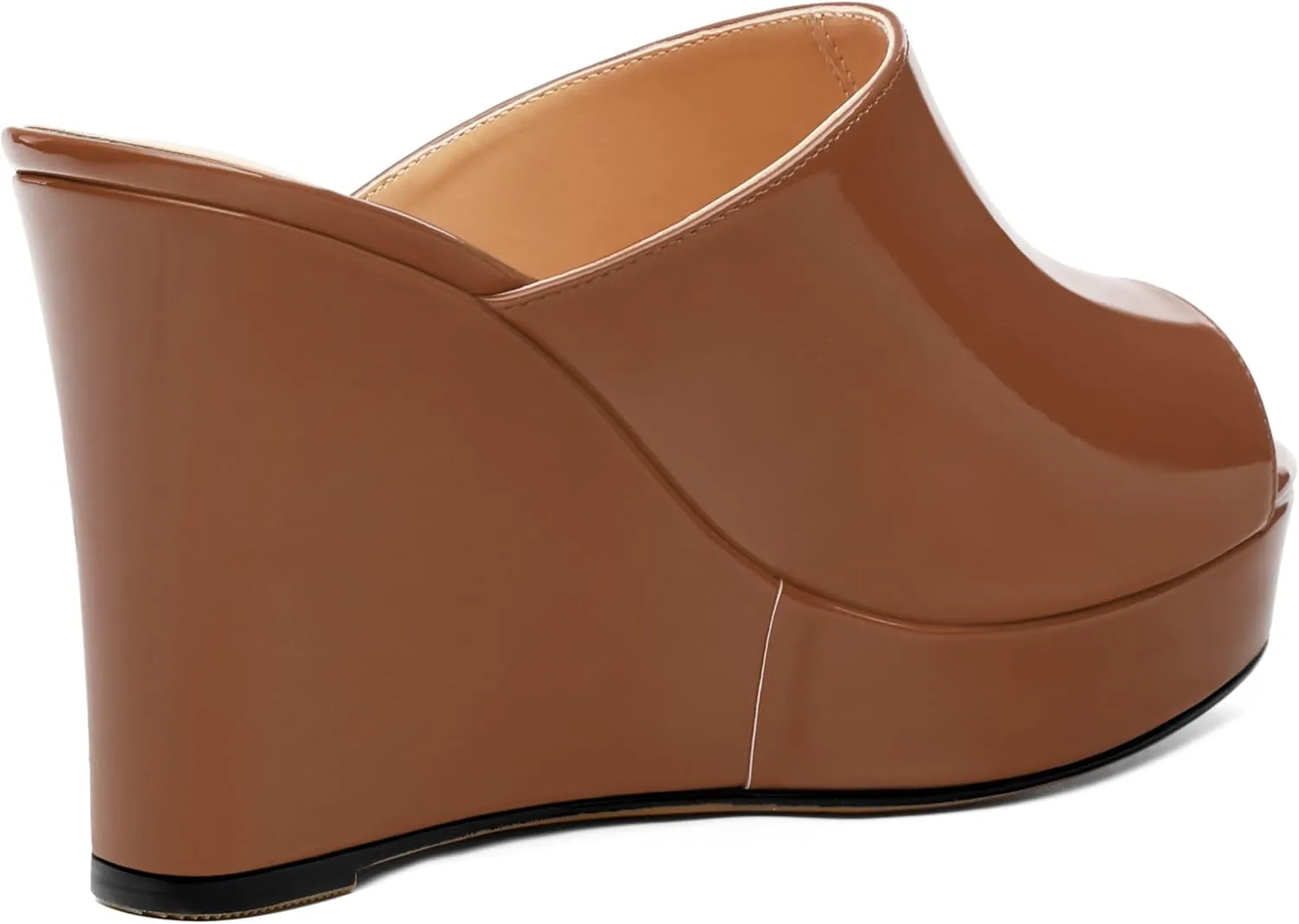 Wedge Sandals for Women Platform High Heels Summer Mules Slip on Comfortable Casual Open Toe Heeled Sandals 3.94 Inch