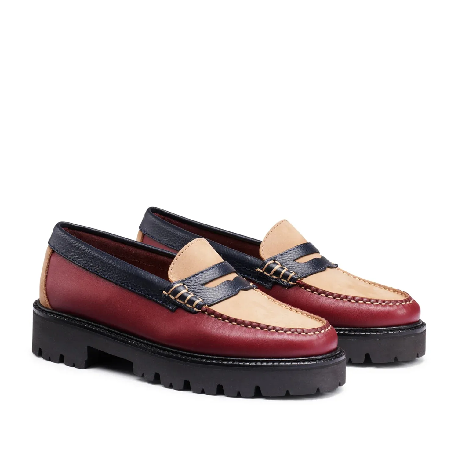 Whitney Tricolor Super Lug Weejuns Loafer in Wine