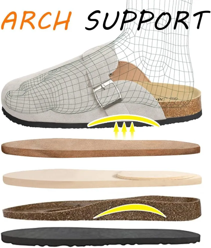 WINSEAD Clogs for Women Men Dupes Unisex Slip-on Potato Shoes Footbed Suede Cork Clogs and Mules