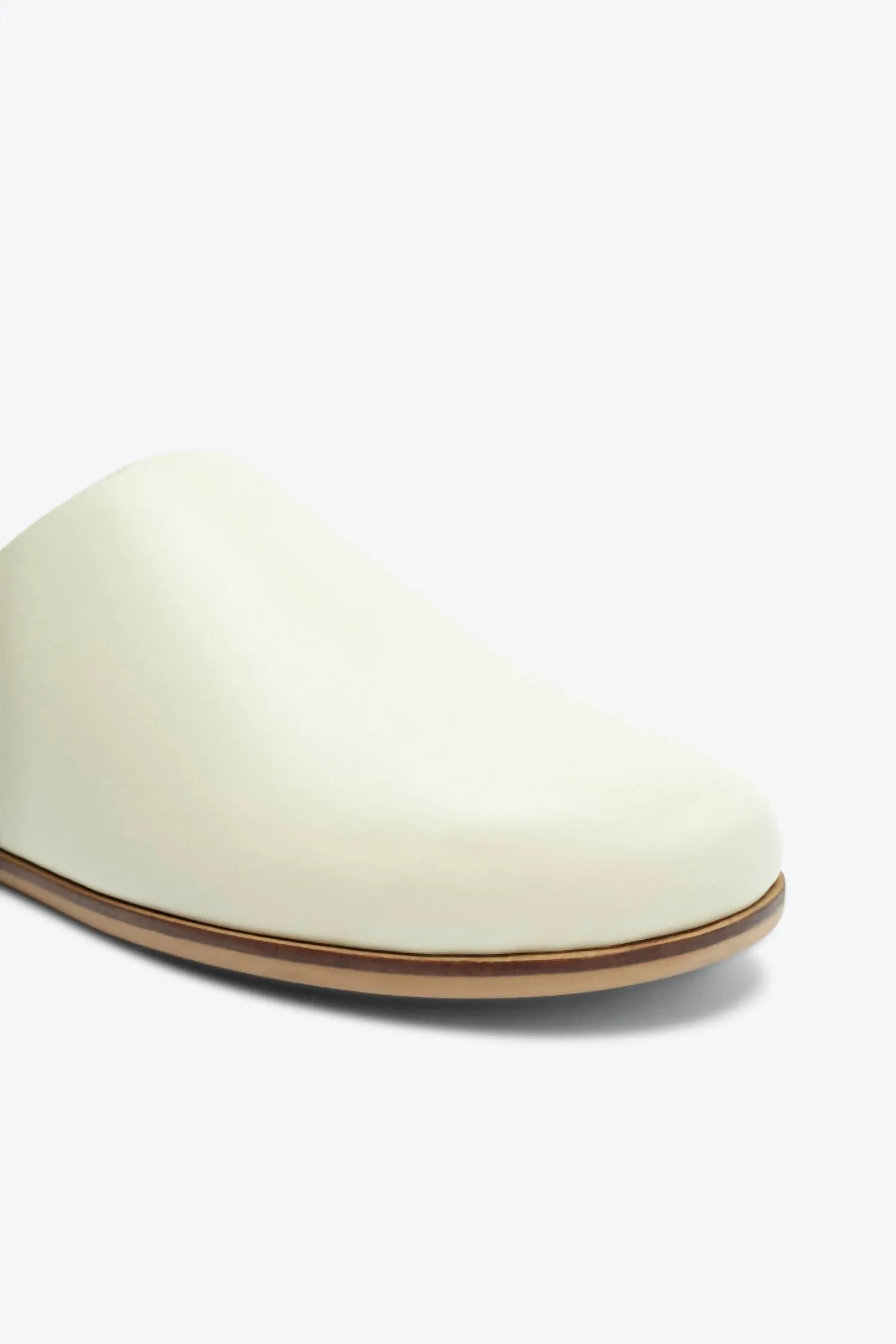 Women Agatha Leather Slip On Mules In Cream