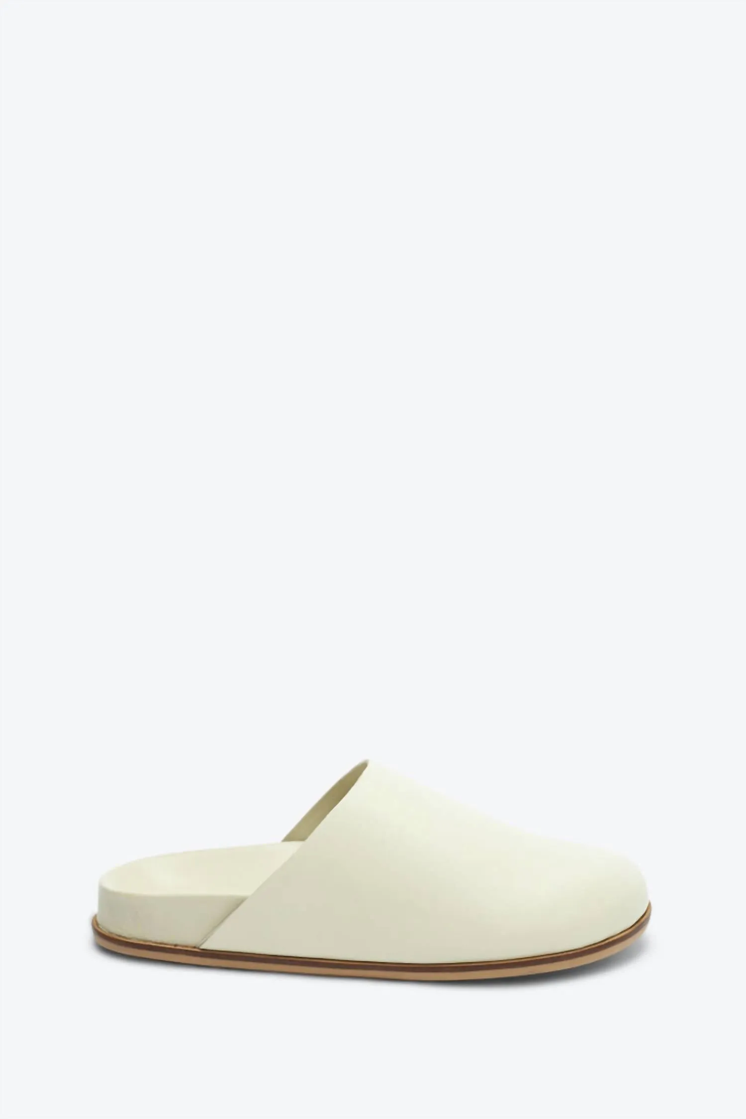 Women Agatha Leather Slip On Mules In Cream