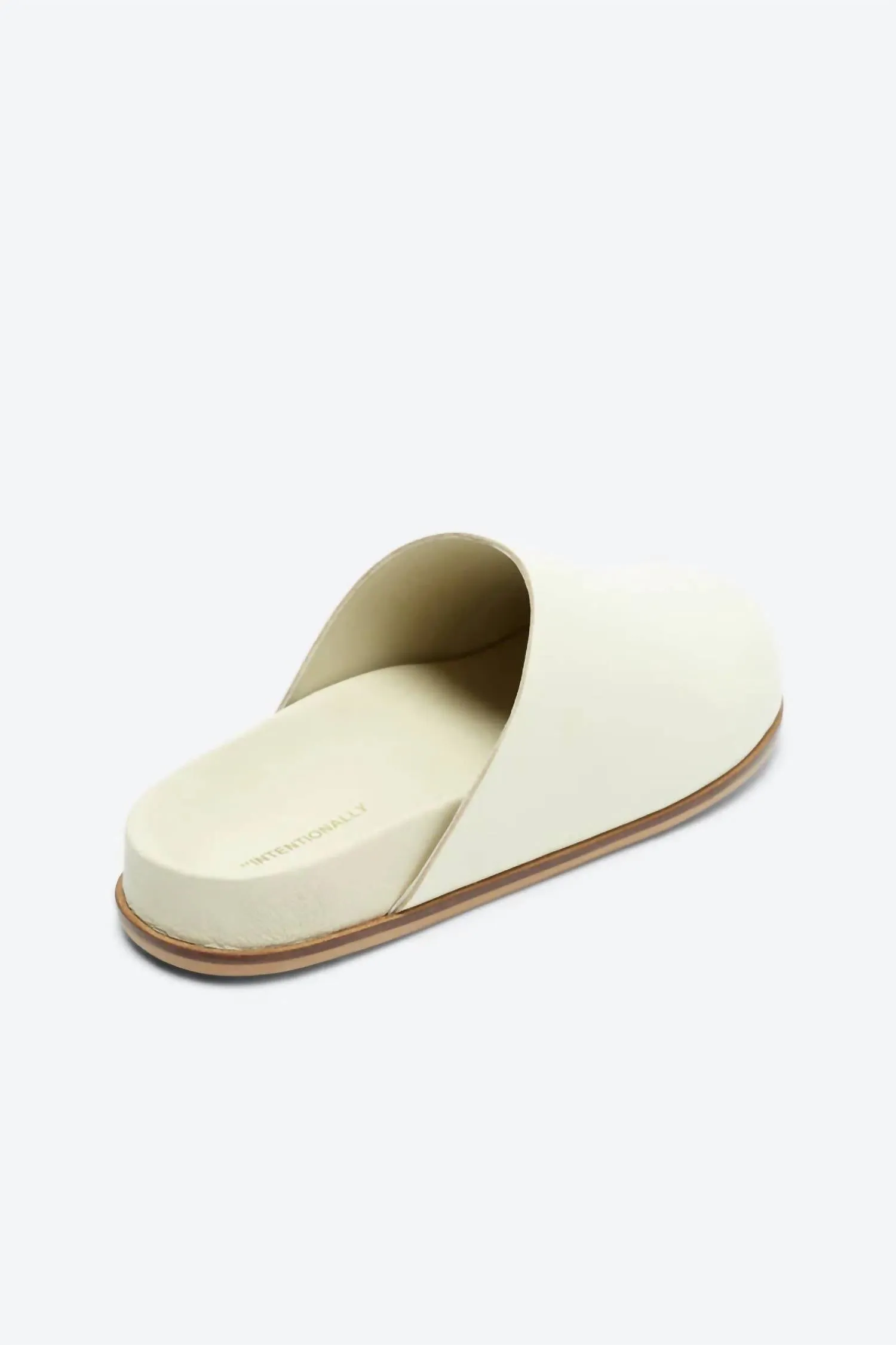 Women Agatha Leather Slip On Mules In Cream