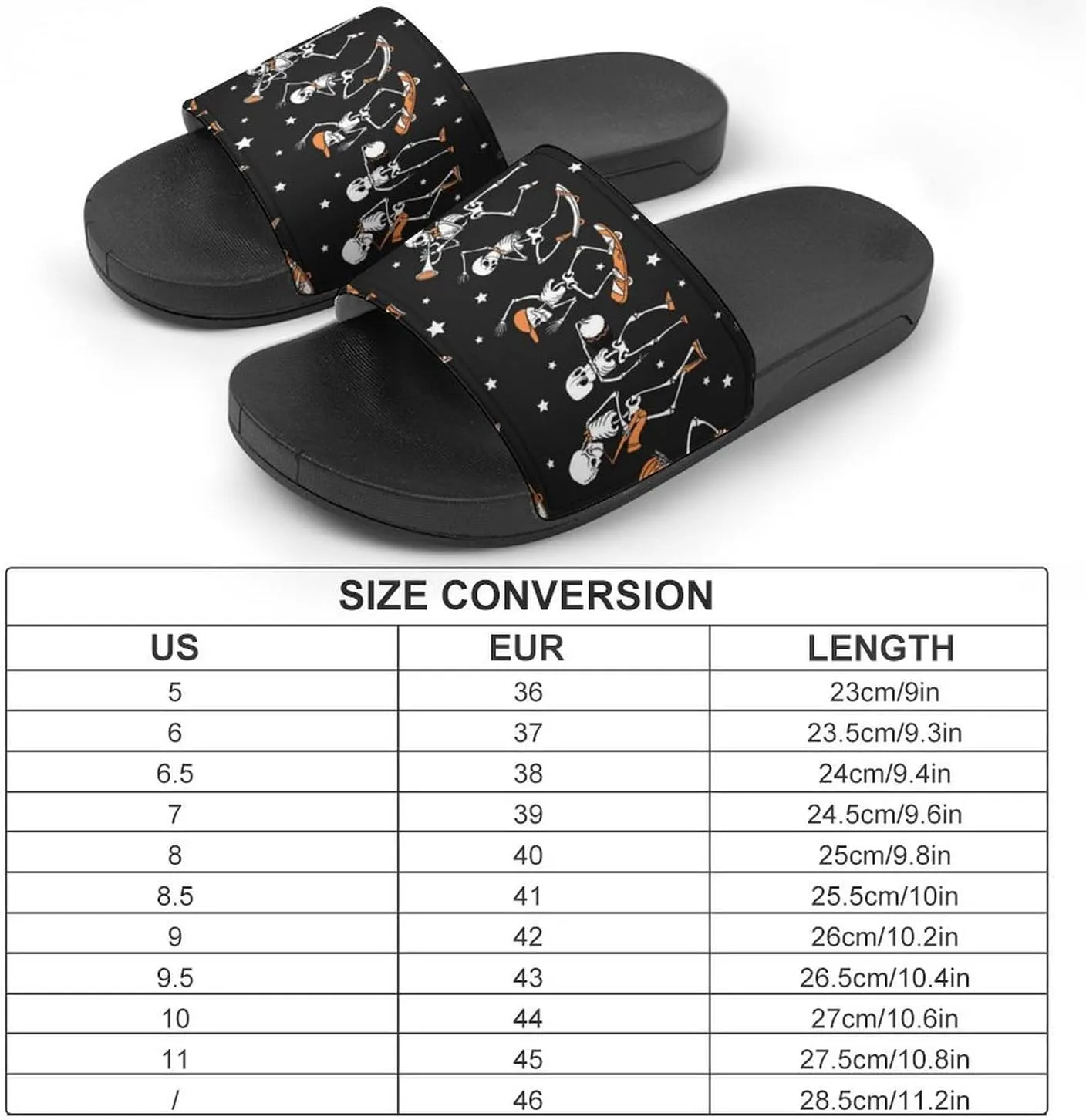 Women Men Slide Slippers Sandals Shower Home Beach House Shoes Gifts, Dancing Skateboarding Skull Skateboard