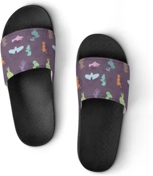 Women Men Slide Slippers Sandals Shower Home Beach House Shoes Gifts, Hands Gesture Animals Shadow