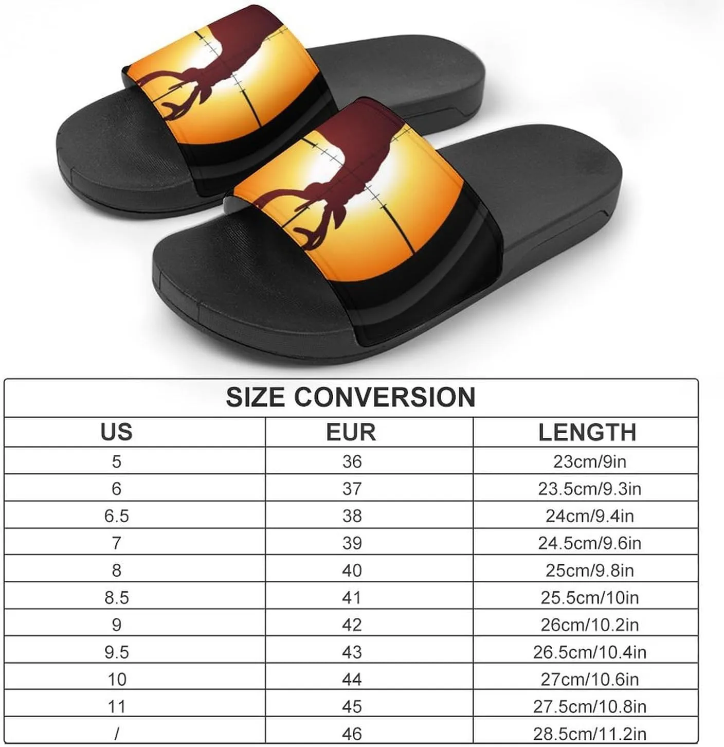 Women Men Slide Slippers Sandals Shower Home Beach House Shoes Gifts, Target Deer Elk Hunting