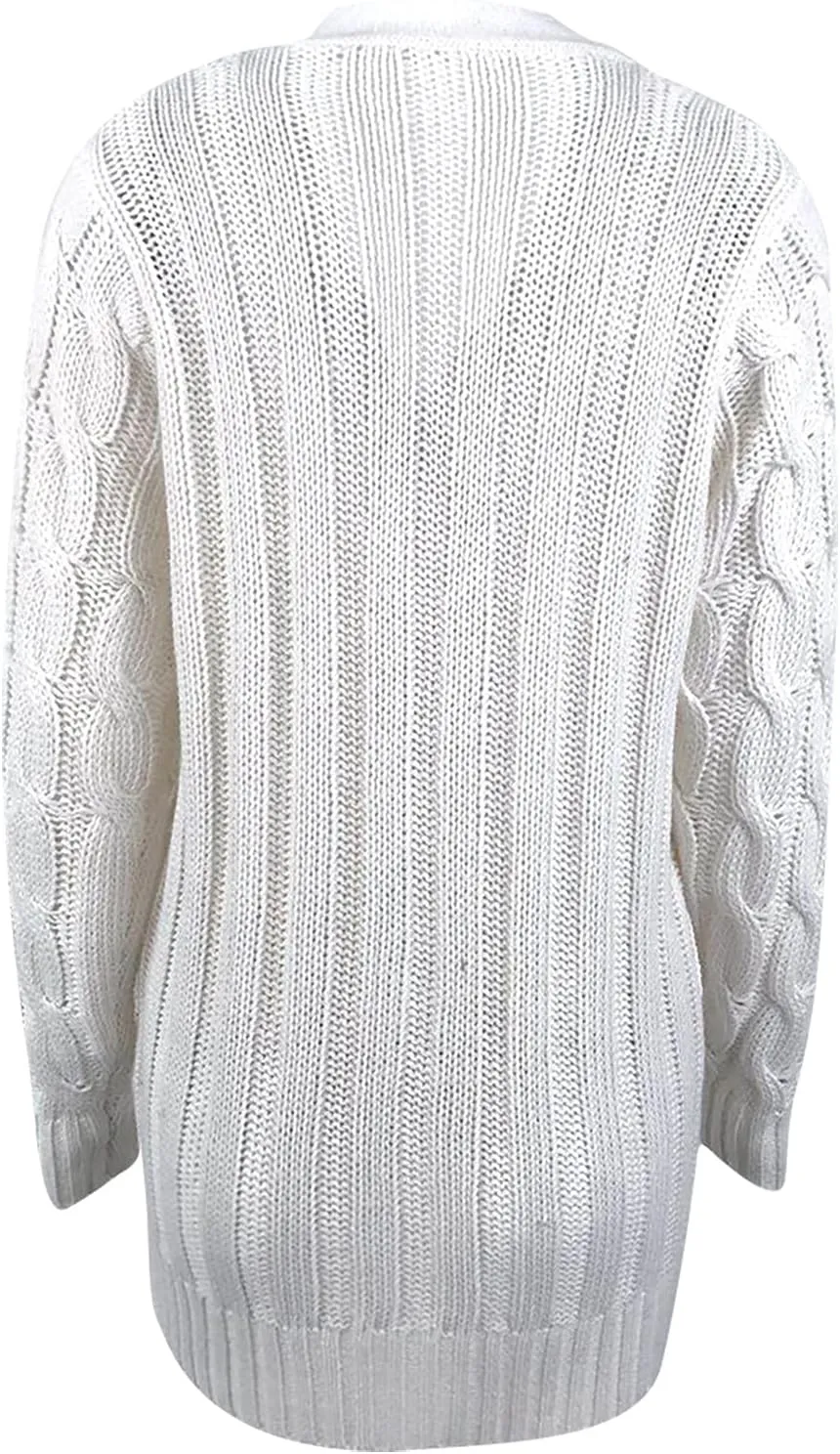 Womens Casual Long Sleeve Button Cardigan Open Front Cable Knit Sweater Outwear Loose Cardigans with Pockets