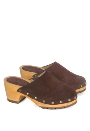 women's CEDRUS FINE SUEDE STUDDED CLOG MULES