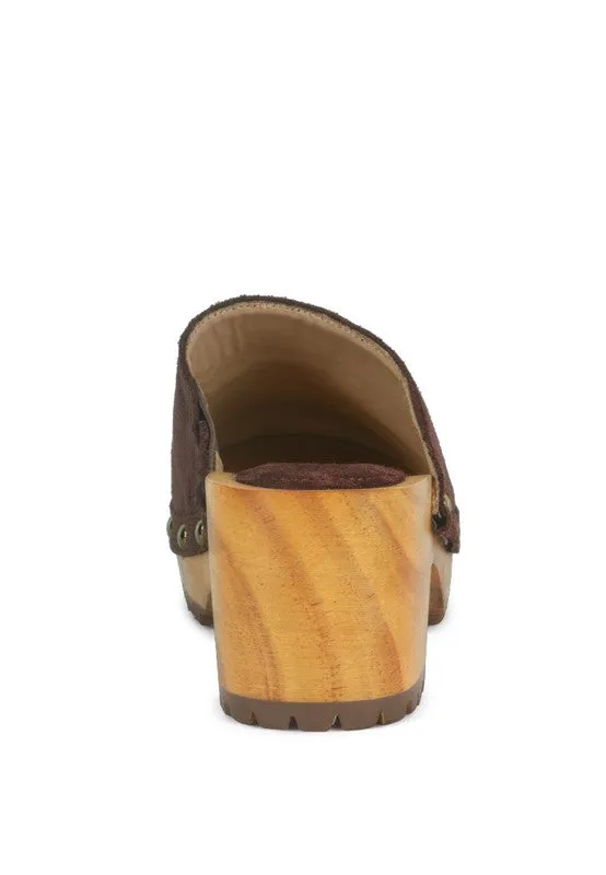 women's CEDRUS FINE SUEDE STUDDED CLOG MULES