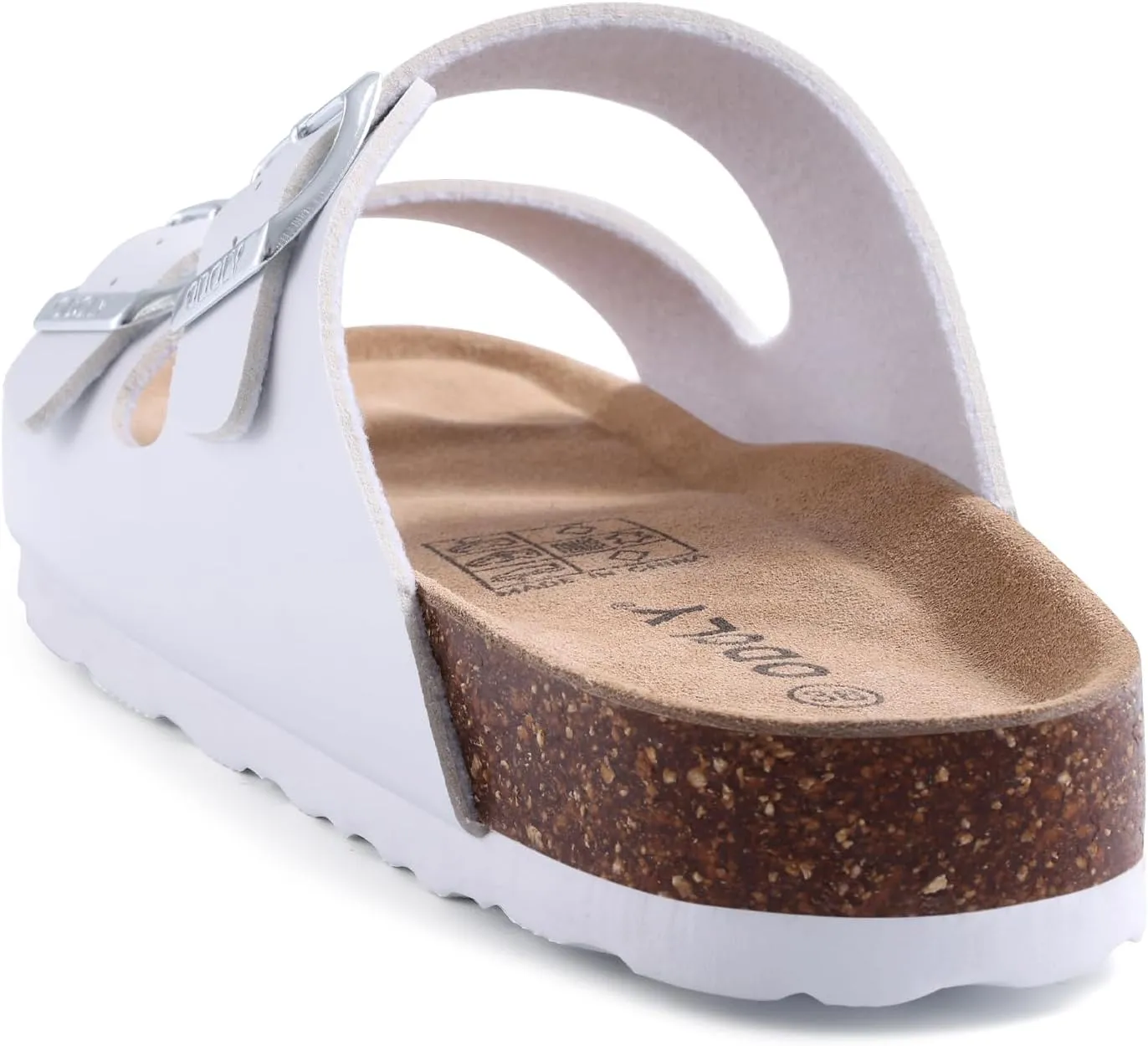 Women's Cork Footbed Slide Sandal, Arch Support Summer Outdoor Sandals with Adjustable Buckle