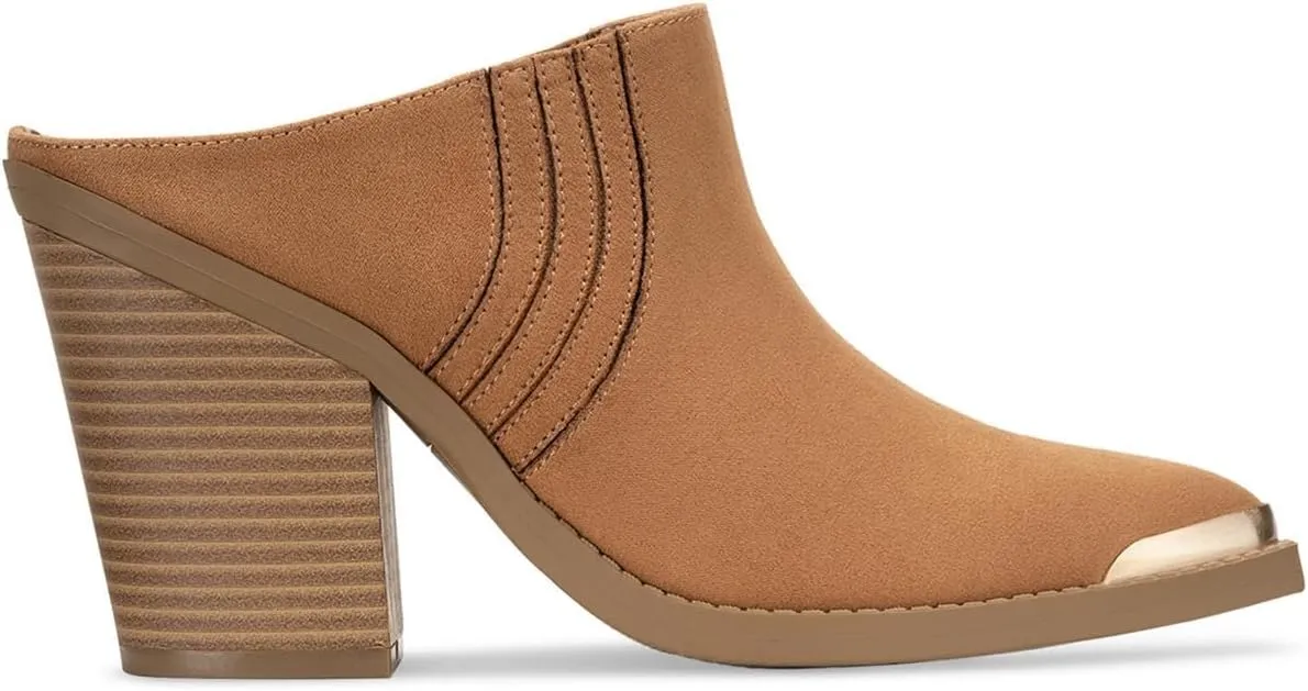 Womens Deyzaa Faux Suede Pointed Toe Mules