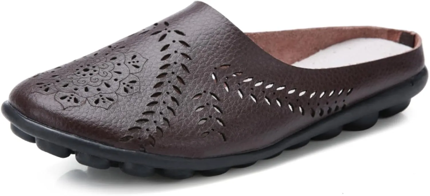 Women's Floral Casual Fashion Flat Mules Hollowed Out