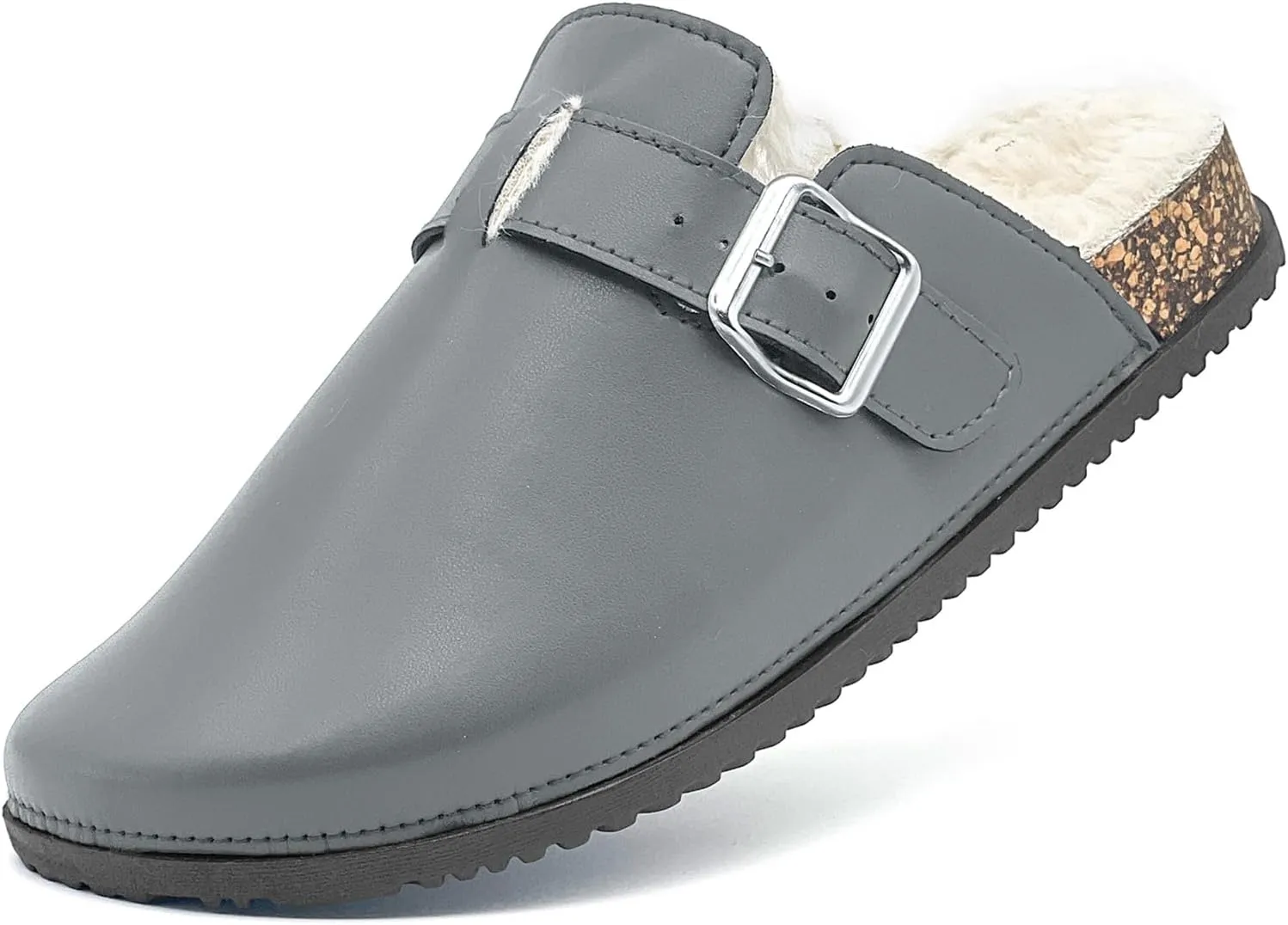 Womens Fuzzy Platform Clogs Men’s Cork Footbed Mules Clog Slip On Fur Lined Potato Shoes Classic Comfort Nursing Clogs