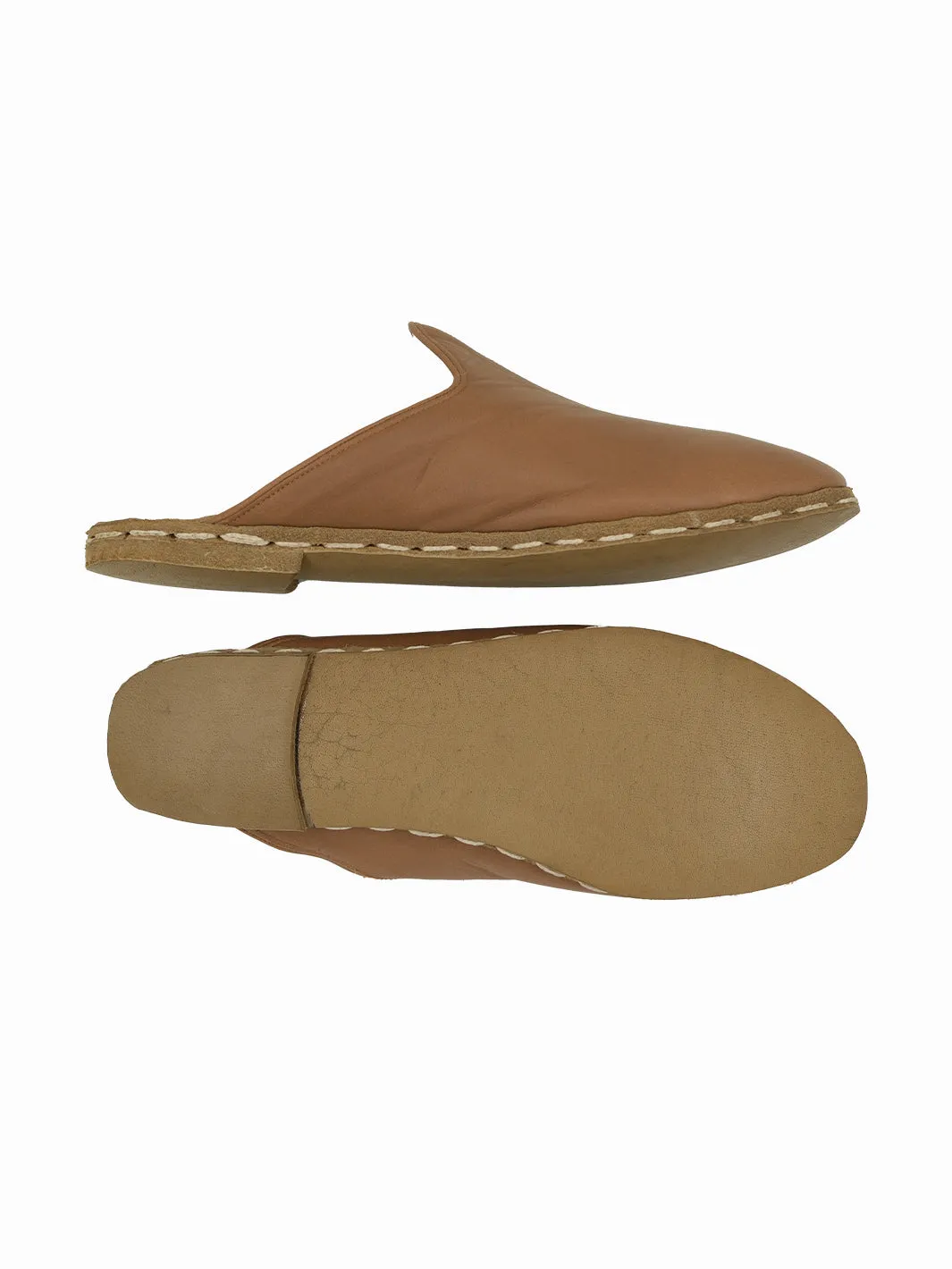 Women's Lion Brown Flat Mule - Leather