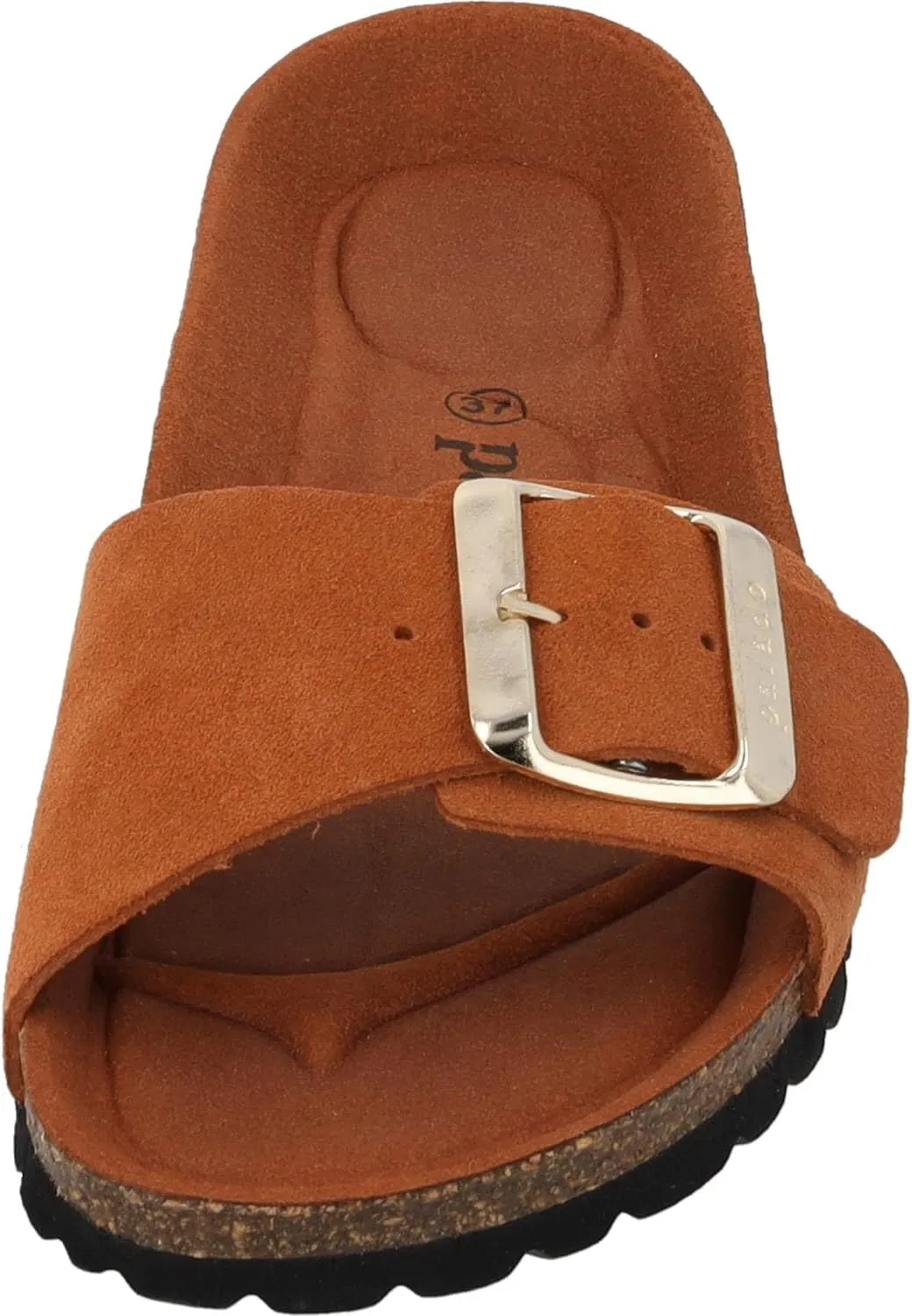 Women's Malta EGS Mono Velour Mules - Fashionable Sandals Made in Spain - Elegant Slippers with Cork Footbed - Comfortable Summer Shoes