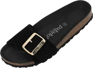 Women's Malta EGS Mono Velour Mules - Fashionable Sandals Made in Spain - Elegant Slippers with Cork Footbed - Comfortable Summer Shoes