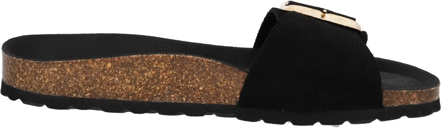 Women's Malta EGS Mono Velour Mules - Fashionable Sandals Made in Spain - Elegant Slippers with Cork Footbed - Comfortable Summer Shoes