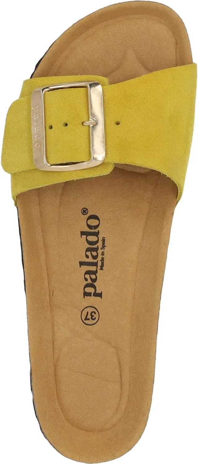 Women's Malta EGS Mono Velour Mules - Fashionable Sandals Made in Spain - Elegant Slippers with Cork Footbed - Comfortable Summer Shoes