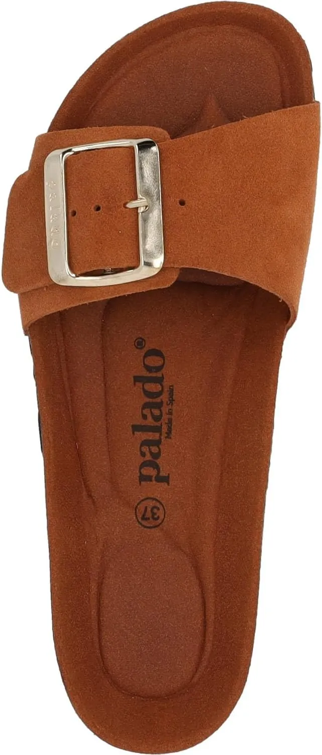 Women's Malta EGS Mono Velour Mules - Fashionable Sandals Made in Spain - Elegant Slippers with Cork Footbed - Comfortable Summer Shoes