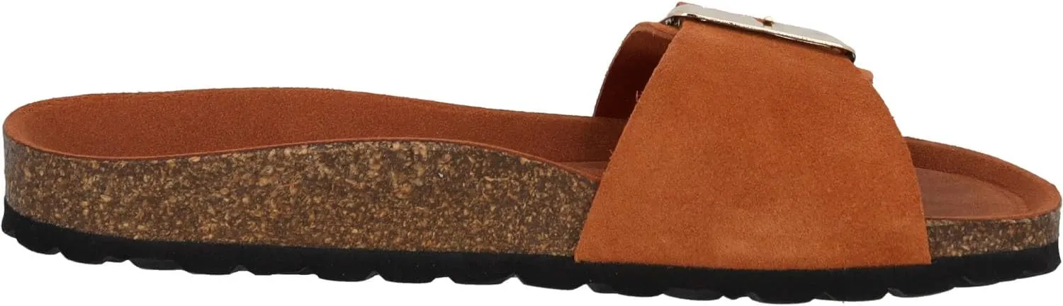 Women's Malta EGS Mono Velour Mules - Fashionable Sandals Made in Spain - Elegant Slippers with Cork Footbed - Comfortable Summer Shoes