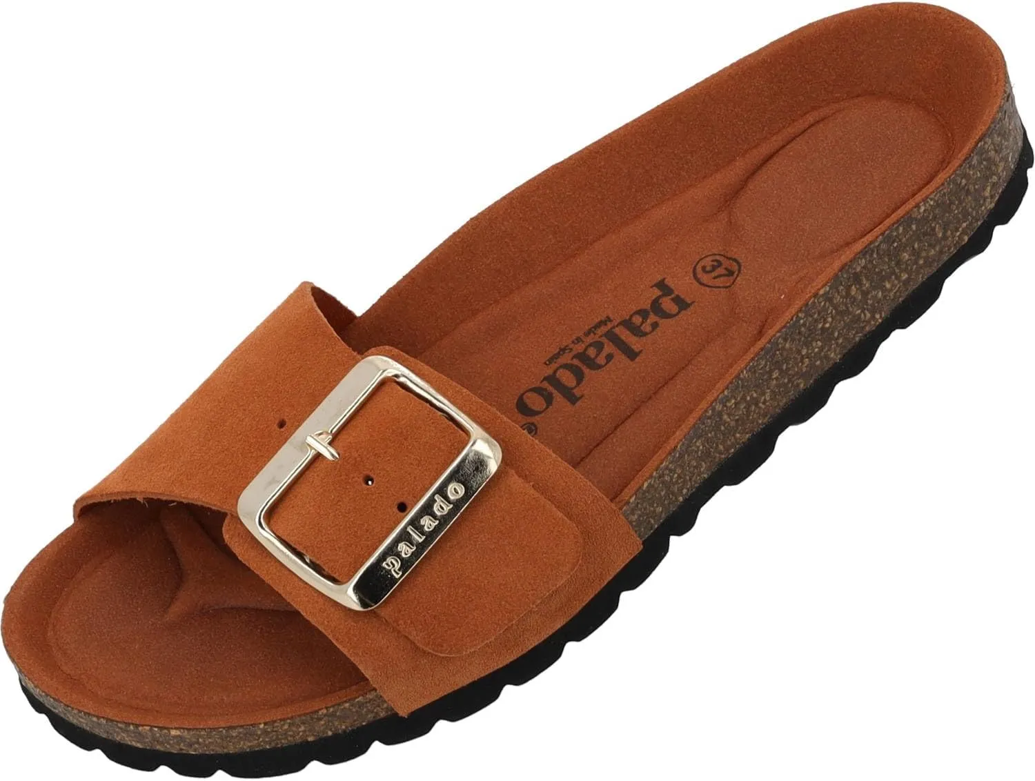Women's Malta EGS Mono Velour Mules - Fashionable Sandals Made in Spain - Elegant Slippers with Cork Footbed - Comfortable Summer Shoes