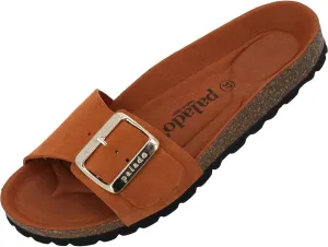 Women's Malta EGS Mono Velour Mules - Fashionable Sandals Made in Spain - Elegant Slippers with Cork Footbed - Comfortable Summer Shoes