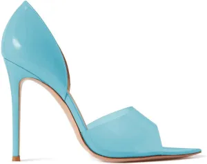Women's Pointed Open Toe Stiletto High Heels Sandals,Geometric Patent Leather Back Slippers for Sexy Ladies,Peek Arch Slip on Mules with Daily Work Girls,Translucent PVC Strappy for Bridal Wedding Masquerade Event Size US 4-16