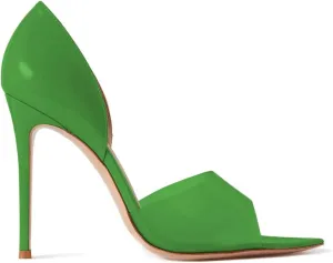 Women's Pointed Open Toe Stiletto High Heels Sandals,Geometric Patent Leather Back Slippers for Sexy Ladies,Peek Arch Slip on Mules with Daily Work Girls,Translucent PVC Strappy for Bridal Wedding Masquerade Event Size US 4-16