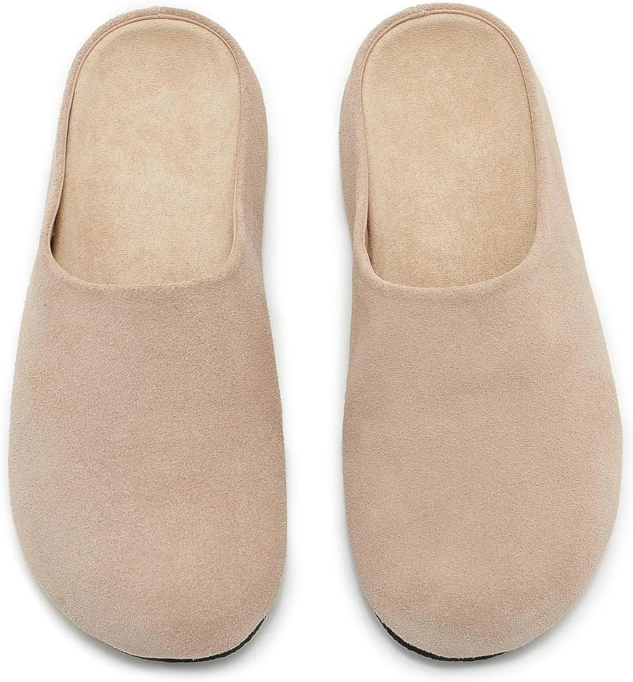 Women's Suede Clogs Round Toe Leather Mules Cork Footbed Clog with Arch Support Comfort Casual Slip-on Fall Shoes