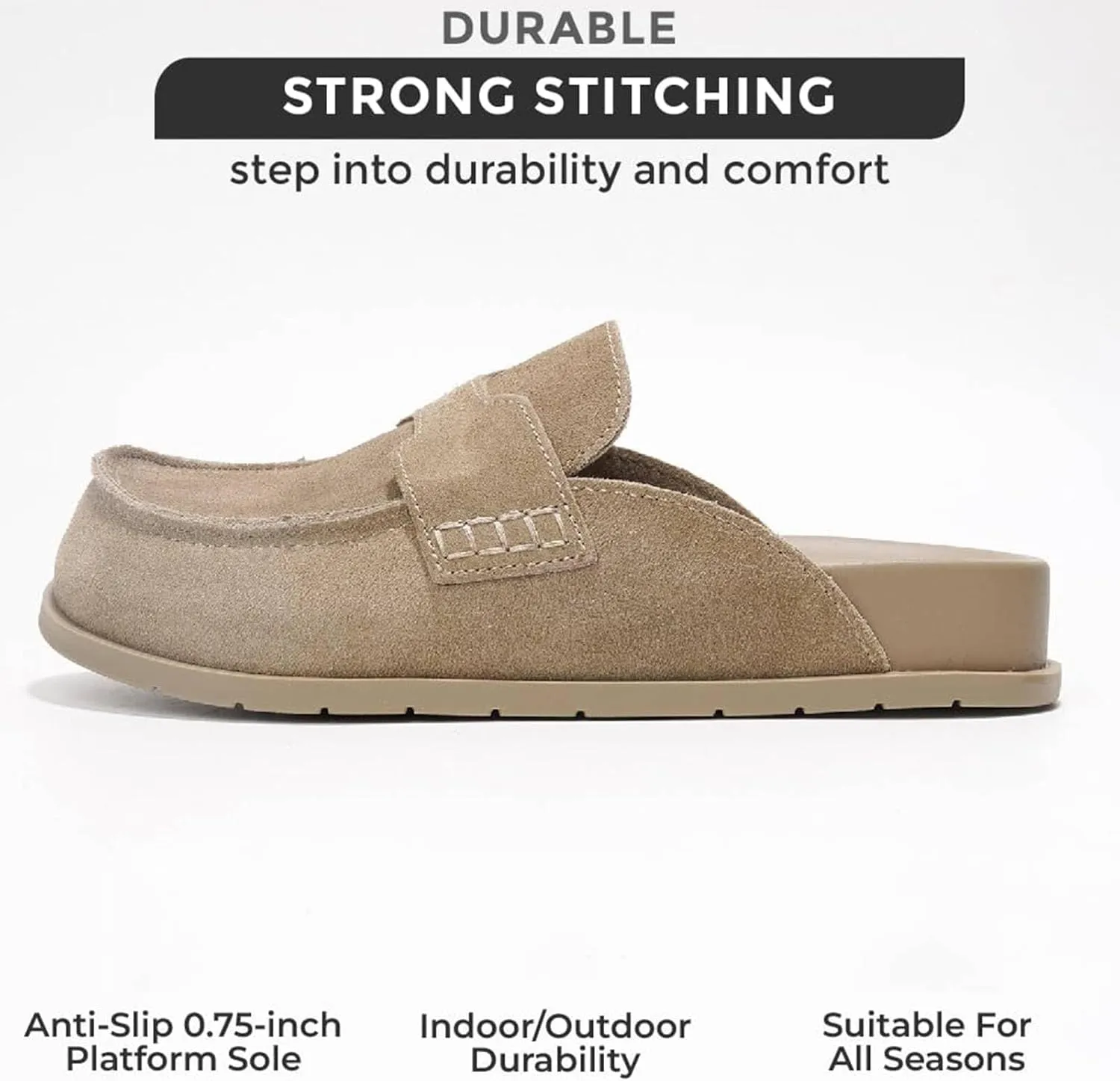 Women's Suede Clogs Slingback Mules for Women Clogs with Strap for Women Non Slip Cork Footbed Sandals