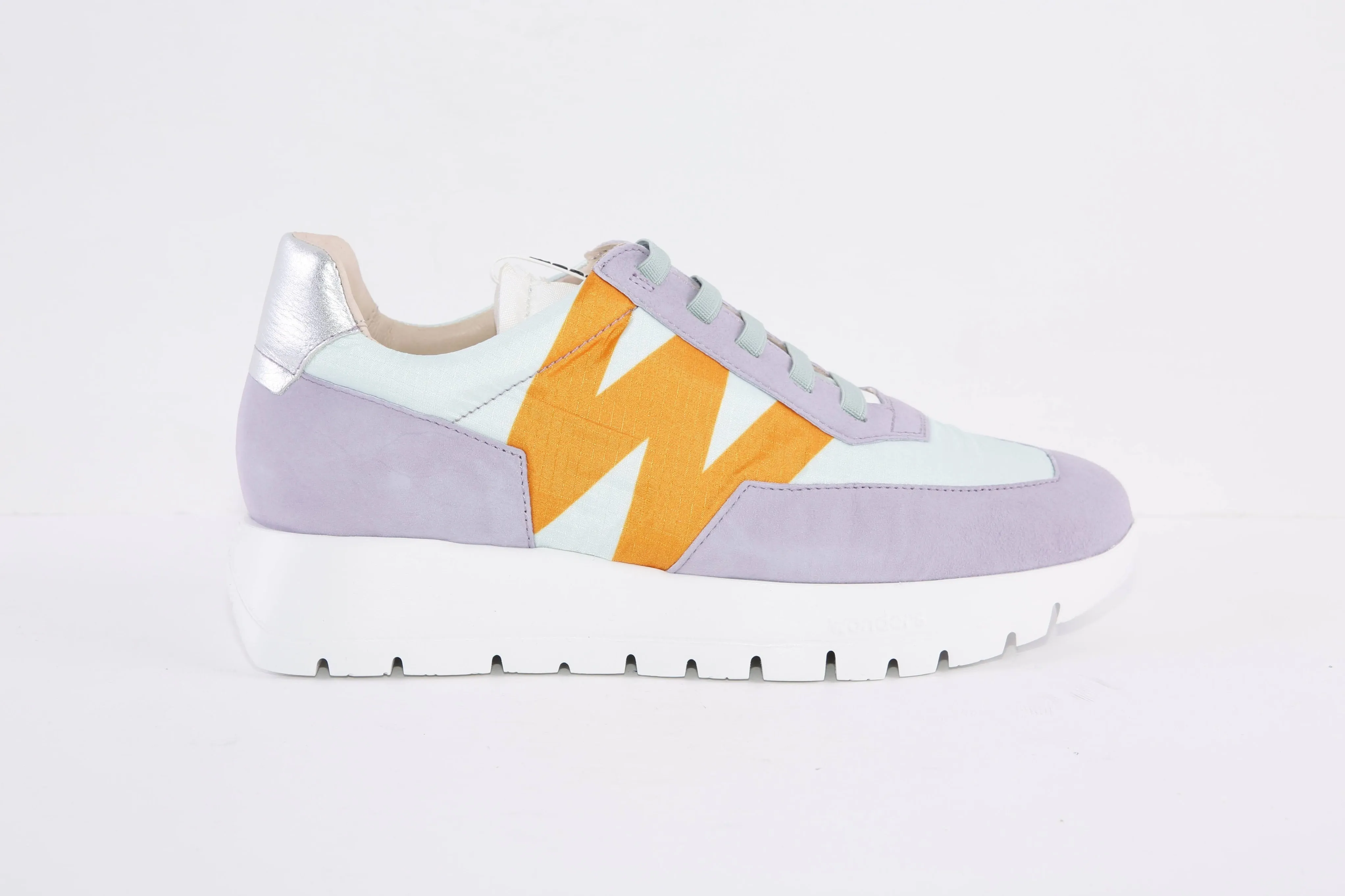 WONDERS - A-2422 LACED WEDGE FASHION TRAINER - PURPLE MULTI