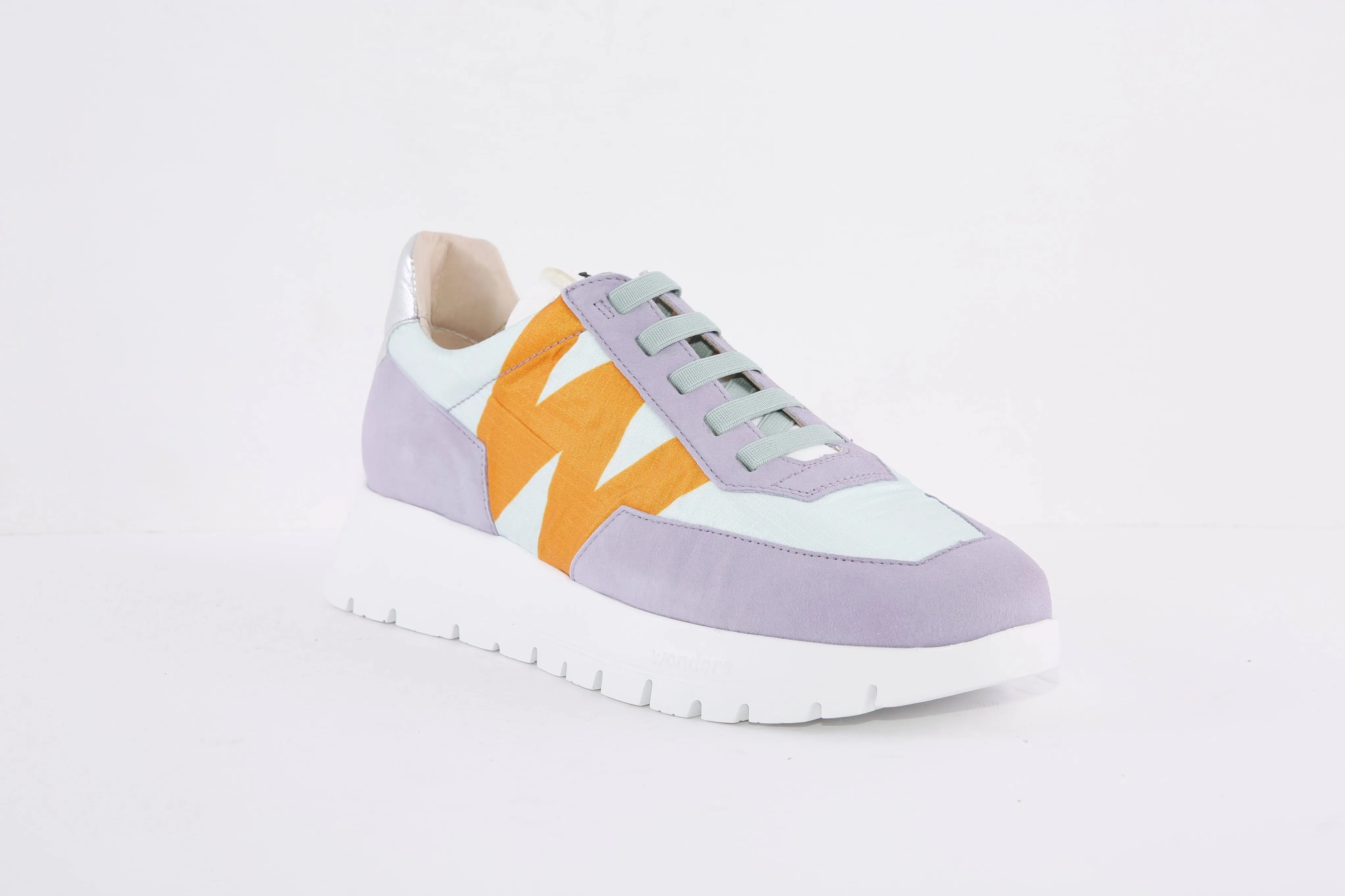 WONDERS - A-2422 LACED WEDGE FASHION TRAINER - PURPLE MULTI
