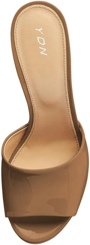 YDN Women High Heels Platform Mules Peep Toe Clogs Slip on Wedge Sandals Slide Backless Shoes Size 4-15 US