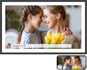 YENOCK15.6 WiFi Digital Picture Frame,32GB FHD IPS LCD Touch Screen,Large Digital Smart Photo Frame Wall Mountable,Share Photos/Videos Instantly via Free APP,Father's Day/Birthday/Christmas