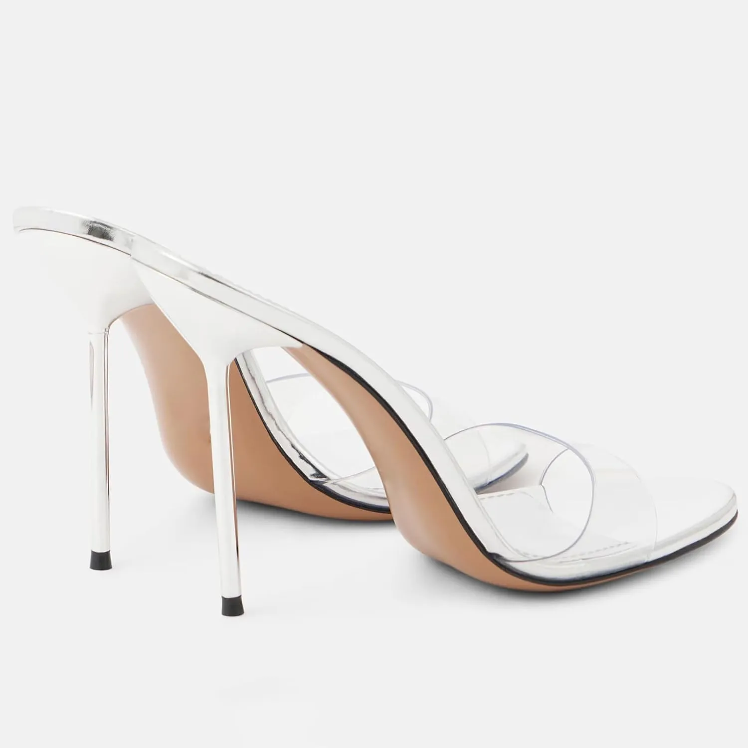 YIYA Women's Open Round Toe Mules Heels Patent Leather Stiletto Kitten High Heels Slip On Slide Sandals Backless Party Wedding Dress Pumps