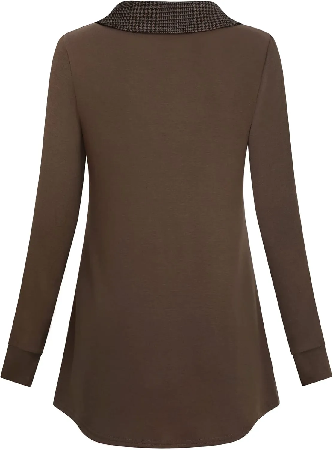 Youtalia Women's Long Sleeve Cowl Neck Tunic Color Block Pullover Sweatshirt