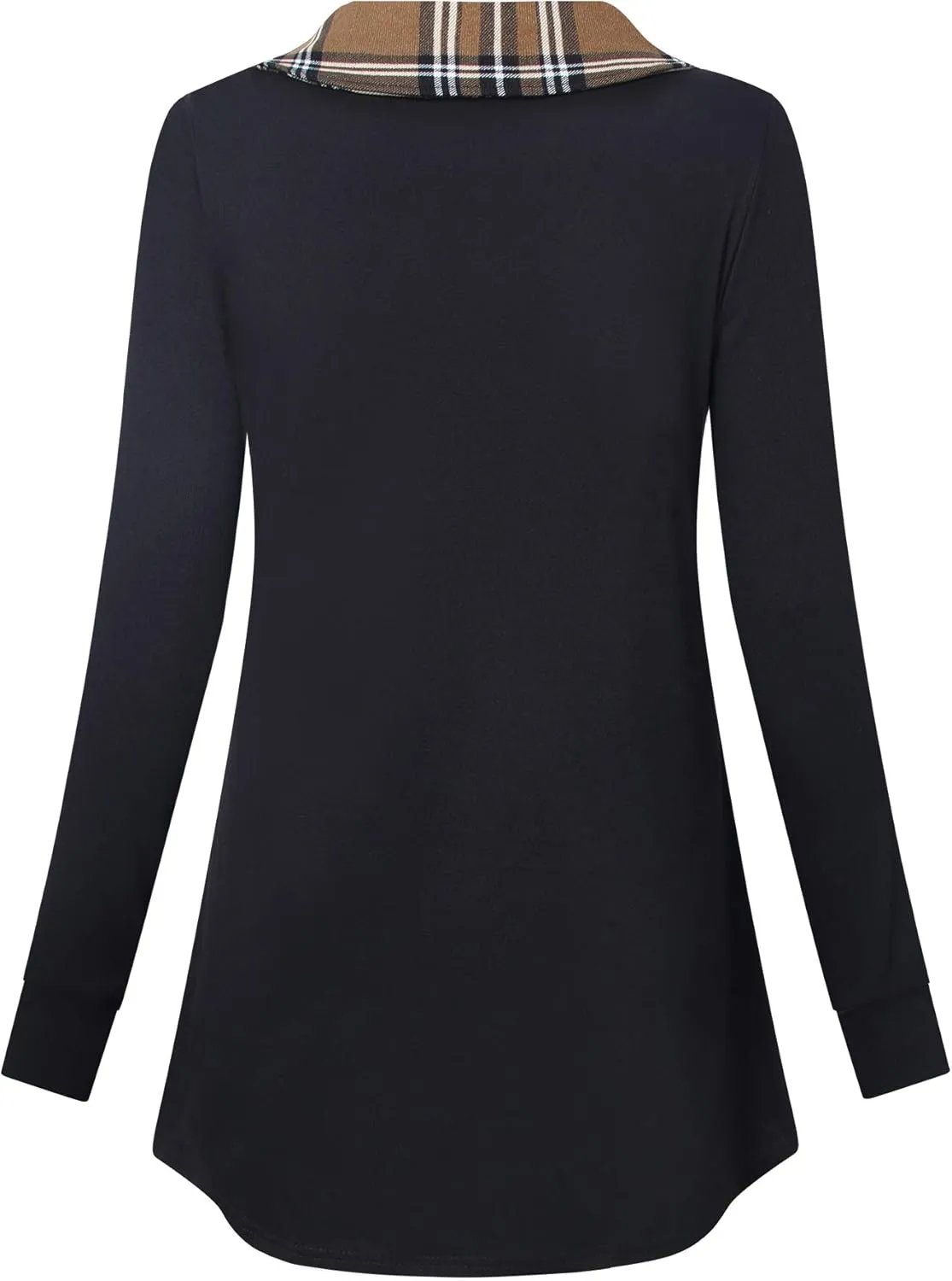 Youtalia Women's Long Sleeve Cowl Neck Tunic Color Block Pullover Sweatshirt