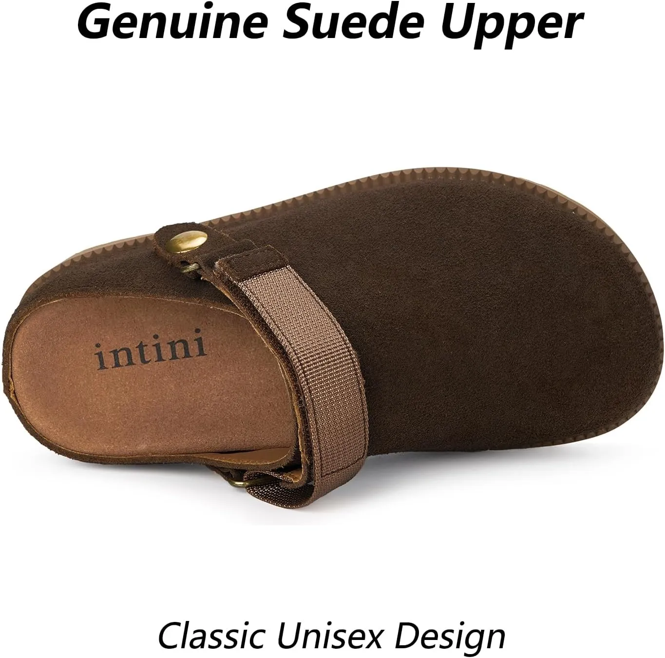 ZUSERIS Kids Clogs Girls Platform Slippers with Adjustable Back Strap Boys Slip On Suede Clog Slippers Cute Unisex-Child Leather Mules for Indoor and Outdoor