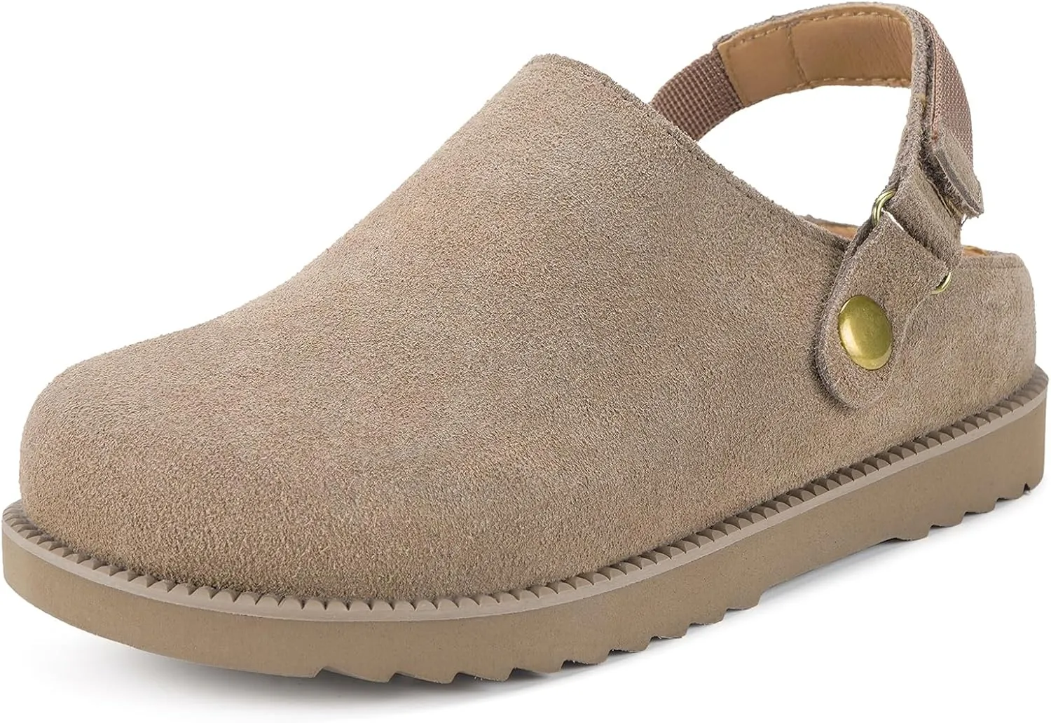 ZUSERIS Kids Clogs Girls Platform Slippers with Adjustable Back Strap Boys Slip On Suede Clog Slippers Cute Unisex-Child Leather Mules for Indoor and Outdoor